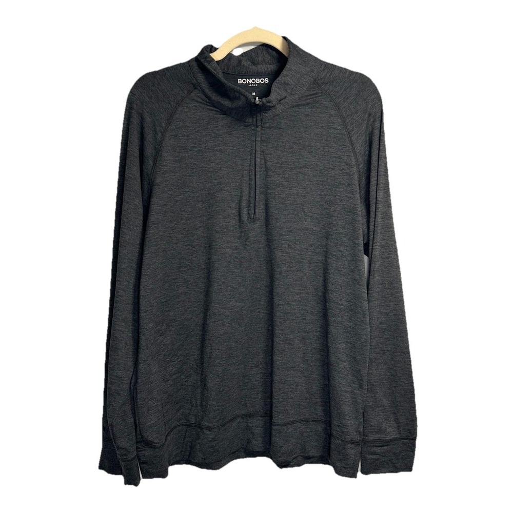 Bonobos Golf‎ 1/2 Zip Pullover Men's Medium Gray Performance Stretch Lightweight
